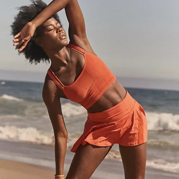 FREE PEOPLE🌺Stay With Me Tank in CORAL CRIMSON L/XL - Picture 2 of 5